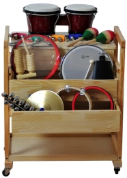 Bardzo duży zestaw instrumentów perkusyjnych Ever Play DP5040 - drewniany regał na kółkach