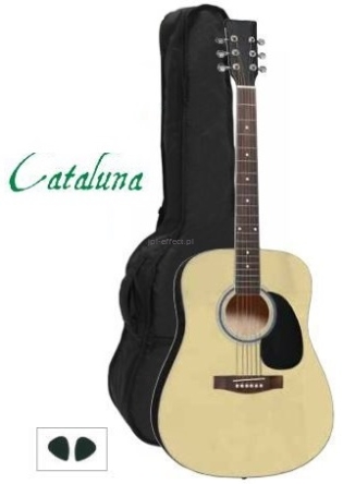 Gitara akustyczna Cataluna z pokrowcem i kostkami